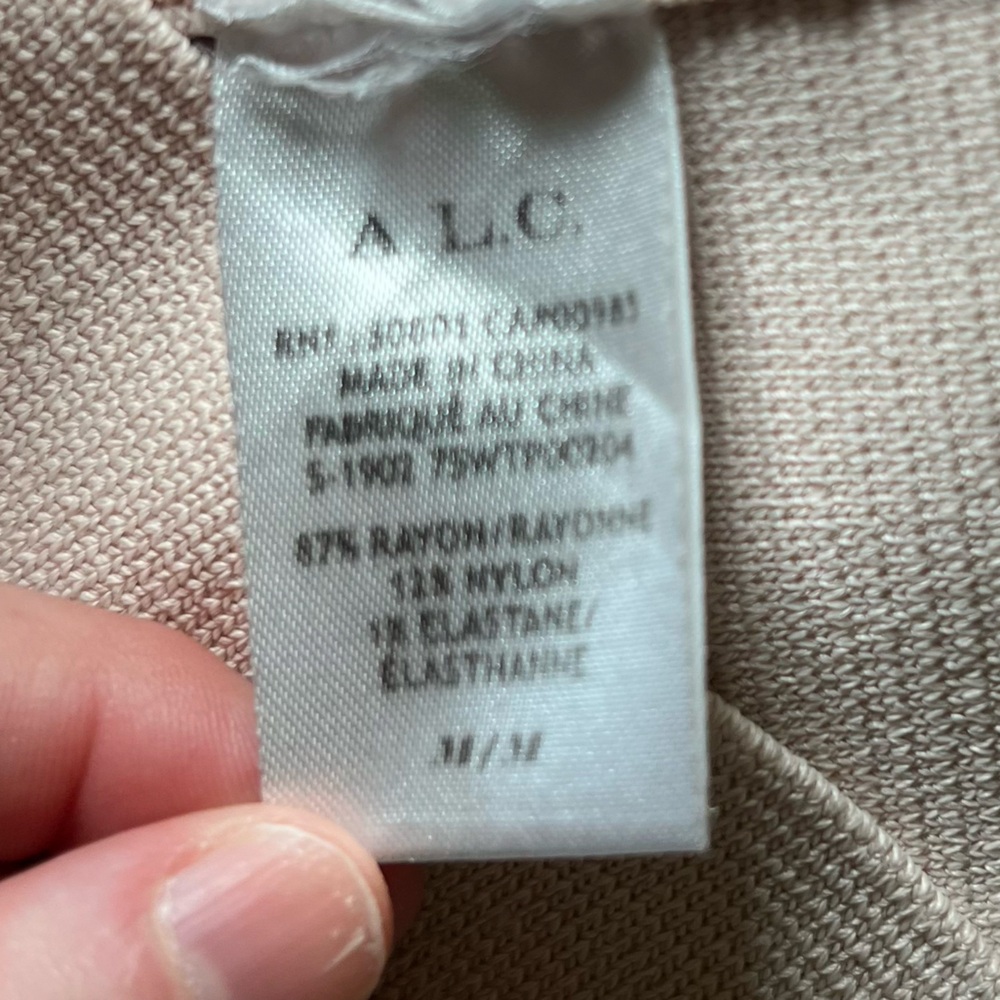 A.L.C. Lia Nude/Pink Cropped Stretch Knit Top Size Medium - Picture 8 of 8